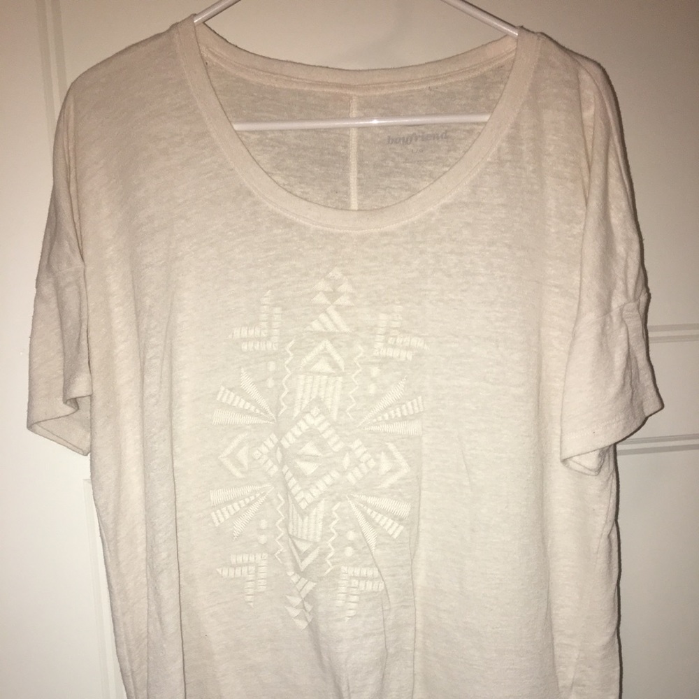 White designed tee